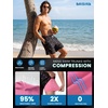 image:imageBRISIRA Mens Swim Trunks Swim Shorts 7 inch Compression Liner Bathing Suit Beach Shorts Swimwear Stretch Quick Dry PocketsBlack Coconut Shark