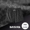 image:imageBRISIRA Mens Swim Trunks Swim Shorts 7 inch Compression Liner Bathing Suit Beach Shorts Swimwear Stretch Quick Dry PocketsBlack Gray Flower