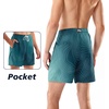 image:imageBRISIRA Mens Swim Trunks Swim Shorts 7 inch Compression Liner Bathing Suit Beach Shorts Swimwear Stretch Quick Dry PocketsBlue Gradient Stripes