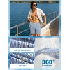 image:imageBRISIRA Mens Swim Trunks Swim Shorts 7 inch Compression Liner Bathing Suit Beach Shorts Swimwear Stretch Quick Dry PocketsBlue White Stripe Anchor