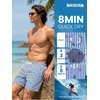 image:imageBRISIRA Mens Swim Trunks Swim Shorts 7 inch Compression Liner Bathing Suit Beach Shorts Swimwear Stretch Quick Dry PocketsBlue White Stripe Anchor