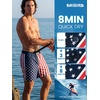 image:imageBRISIRA Mens Swim Trunks Swim Shorts 7 inch Compression Liner Bathing Suit Beach Shorts Swimwear Stretch Quick Dry PocketsGradient American Flag