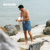 image:imageBRISIRA Mens Swim Trunks Swim Shorts 7 inch Compression Liner Bathing Suit Beach Shorts Swimwear Stretch Quick Dry PocketsHazeblue