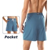 image:imageBRISIRA Mens Swim Trunks Swim Shorts 7 inch Compression Liner Bathing Suit Beach Shorts Swimwear Stretch Quick Dry PocketsHazeblue