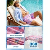 image:imageBRISIRA Mens Swim Trunks Swim Shorts 7 inch Compression Liner Bathing Suit Beach Shorts Swimwear Stretch Quick Dry PocketsPink Turtle Leaf