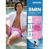 image:imageBRISIRA Mens Swim Trunks Swim Shorts 7 inch Compression Liner Bathing Suit Beach Shorts Swimwear Stretch Quick Dry PocketsPink Turtle Leaf