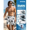 image:imageBRISIRA Mens Swim Trunks Swim Shorts 7 inch Compression Liner Bathing Suit Beach Shorts Swimwear Stretch Quick Dry PocketsWhite Palm Tree