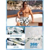 image:imageBRISIRA Mens Swim Trunks Swim Shorts 7 inch Compression Liner Bathing Suit Beach Shorts Swimwear Stretch Quick Dry PocketsWhite Palm Tree