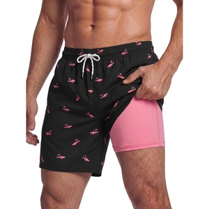 image:imageBRISIRA Mens Swim Trunks Swim Shorts 7 inch Compression Liner Bathing Suit Beach Shorts Swimwear Stretch Quick Dry PocketsBlack Coconut Shark